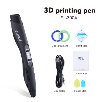 SUNLU 3D Pen SL 300A 3D Printing Pen Support PLA ABS PCL Filament 2 Models Temperature 3D Drawing Safe To Children Drawing Set