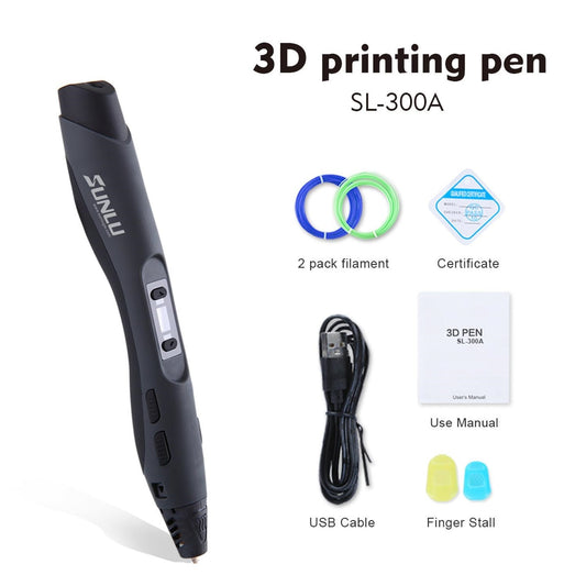 SUNLU 3D Pen SL 300A 3D Printing Pen Support PLA ABS PCL Filament 2 Models Temperature 3D Drawing Safe To Children Drawing Set
