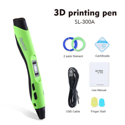 SUNLU 3D Pen SL 300A 3D Printing Pen Support PLA ABS PCL Filament 2 Models Temperature 3D Drawing Safe To Children Drawing Set