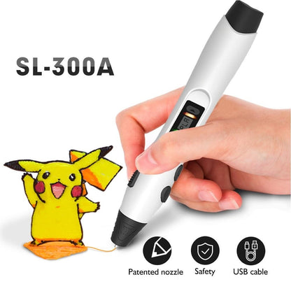 SUNLU 3D Pen SL 300A 3D Printing Pen Support PLA ABS PCL Filament 2 Models Temperature 3D Drawing Safe To Children Drawing Set