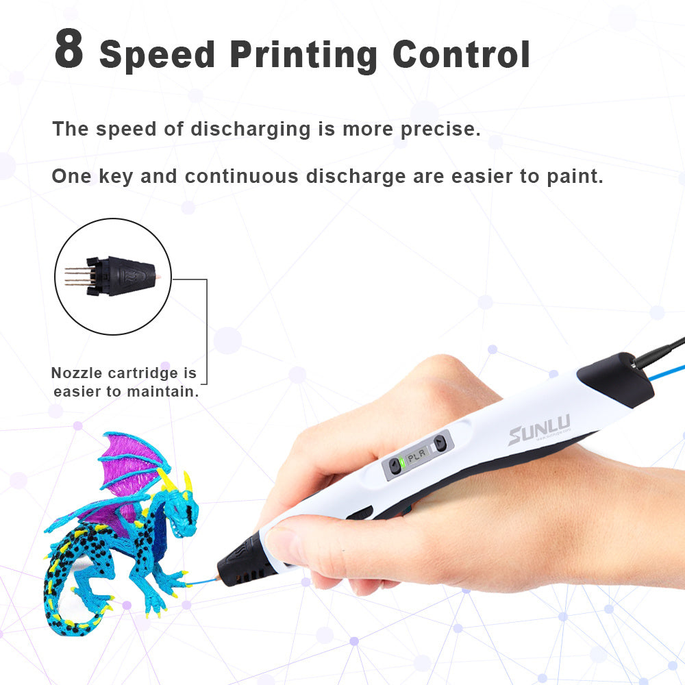 SUNLU 3D Pen SL 300A 3D Printing Pen Support PLA ABS PCL Filament 2 Models Temperature 3D Drawing Safe To Children Drawing Set